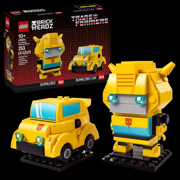 NEW LEGO 40804 BrickHeadz Transformers BumbleBee Robot & Vehicle NIB in Hand - Picture 8 of 10